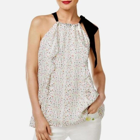 ✨NWT✨Cynthia Rowley Sleevless Blouse with Bow at Neck - Picture 1 of 10